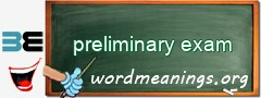 WordMeaning blackboard for preliminary exam